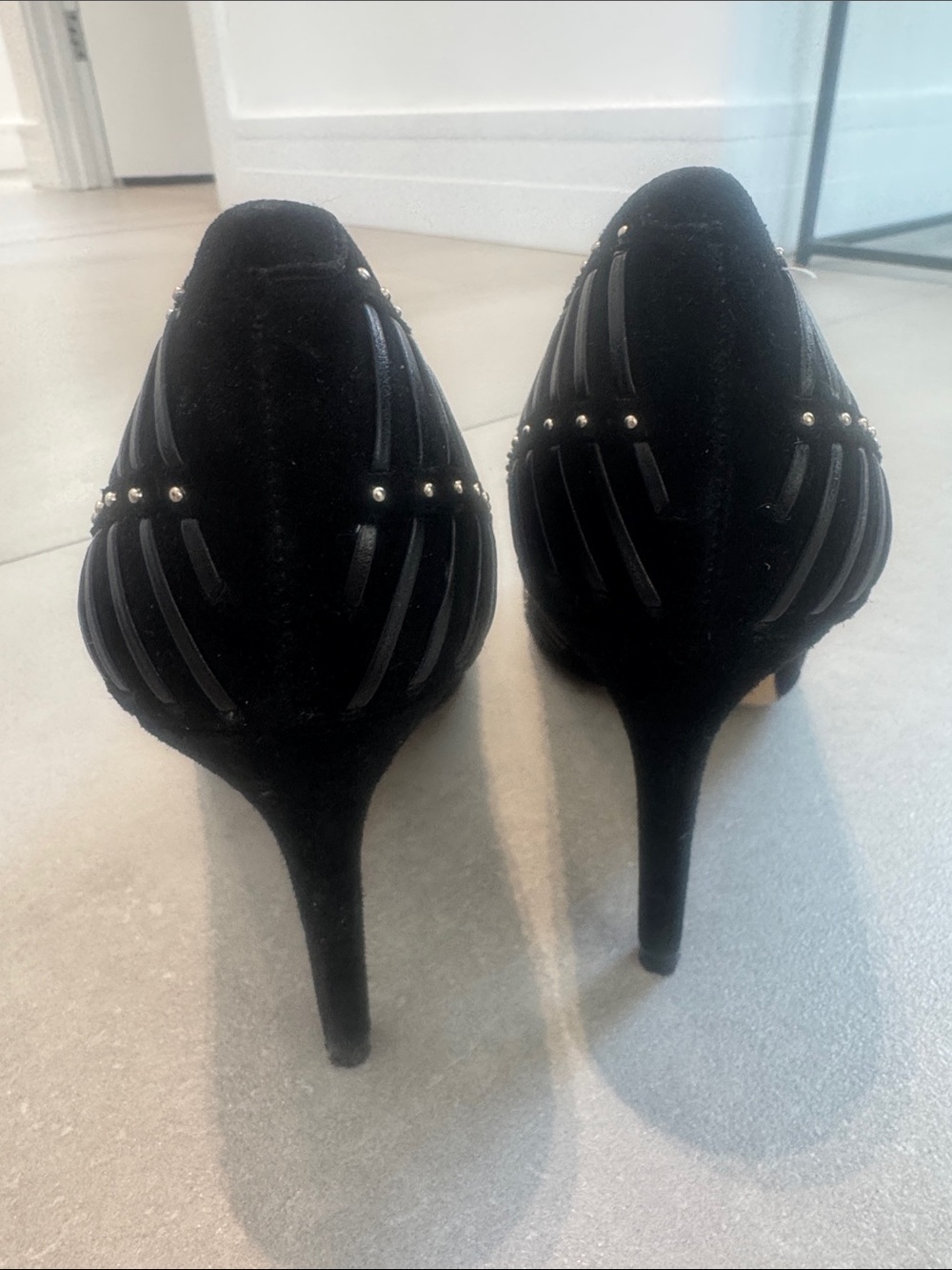 Vince Camuto Black Studded Pointed-Toe Heels - Picture 13 of 13